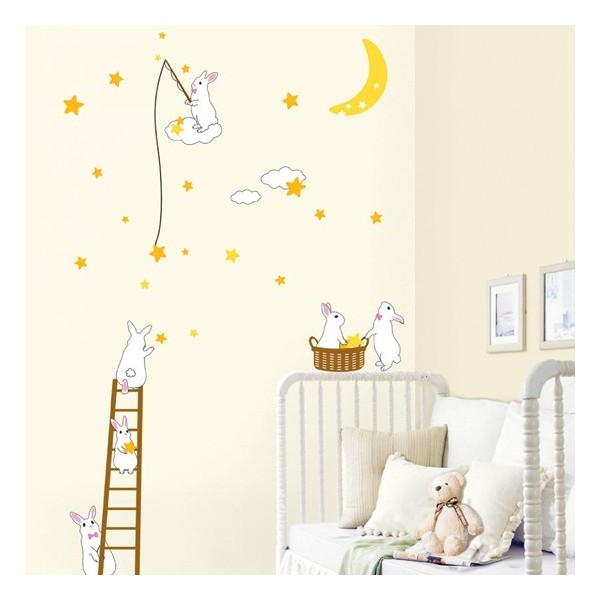 STICKER RABBITS IN THE MOON DP-08165