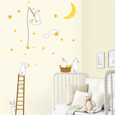 STICKER RABBITS IN THE MOON DP-08165