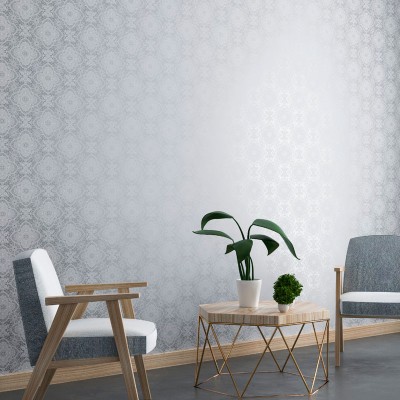 papel de parede de crochê branco fundo de prata