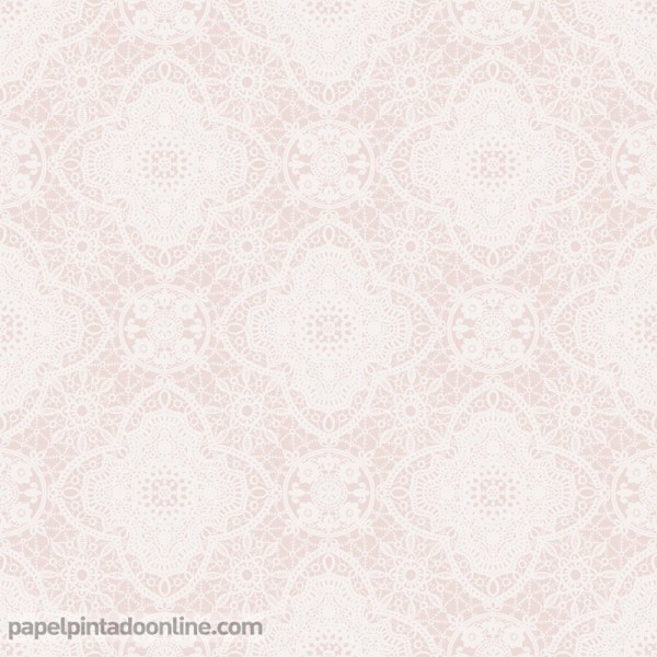papel de parede crochet rosa salmao