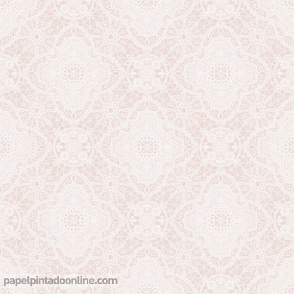 papel de parede crochet rosa salmao