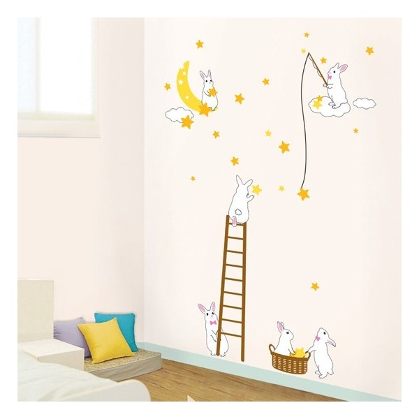 STICKER RABBITS IN THE MOON DP-08165