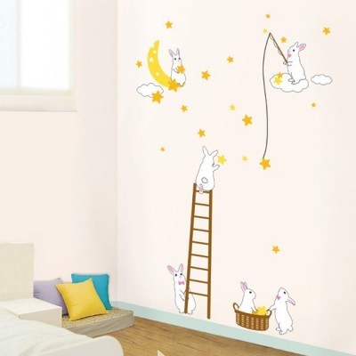 STICKER RABBITS IN THE MOON DP-08165