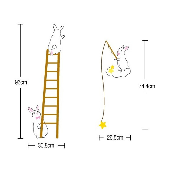 STICKER RABBITS IN THE MOON DP-08165