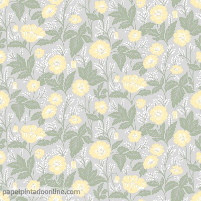 Papel de parede por metros flores nórdicas ML5342-1