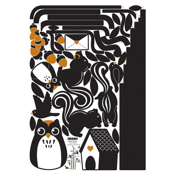 STICKER OWLS SQUIRRELS TREE DP-08164 STICKER OWLS SQUIRRELS TREE DP-08164