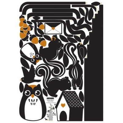 STICKER OWLS SQUIRRELS TREE DP-08164 STICKER OWLS SQUIRRELS TREE DP-08164