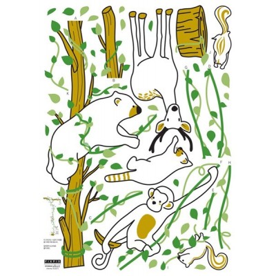 STICKER ANIMAL FRIENDS IN FOREST JUNGLE DP-08189 STICKER ANIMAL FRIENDS IN FOREST JUNGLE DP-08189