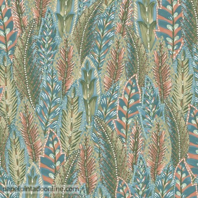 Paper pintat a metres Amherst Coral Blue ML91302