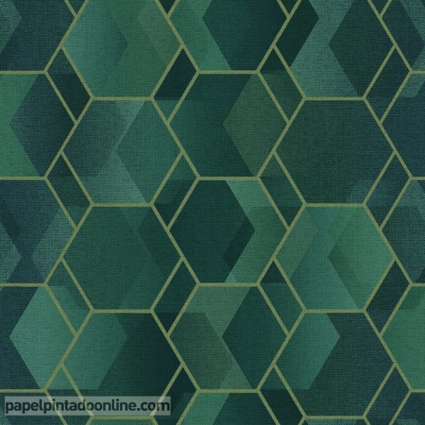 Papel de parede geometrico azul verde 91281