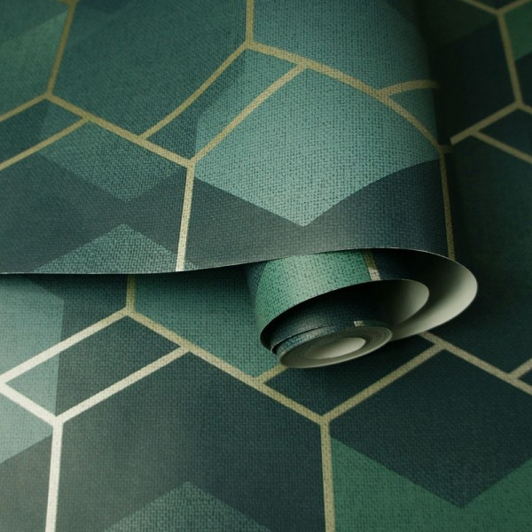 Papel de parede geometrico azul verde 91281 Papel de parede geometrico azul verde 91281