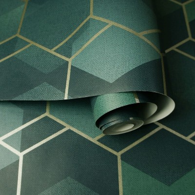 Papel de parede geometrico azul verde 91281 Papel de parede geometrico azul verde 91281