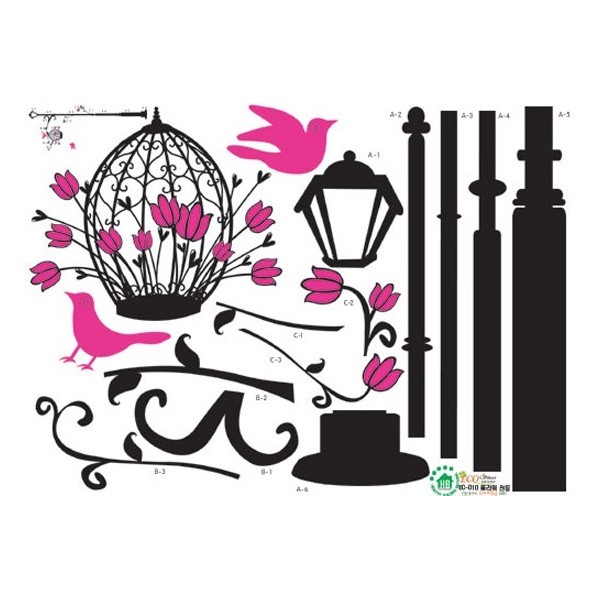 STICKER STREET LIGHT AND BIRDS DEC-010 STICKER STREET LIGHT AND BIRDS DEC-010