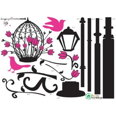 STICKER STREET LIGHT AND BIRDS DEC-010 STICKER STREET LIGHT AND BIRDS DEC-010