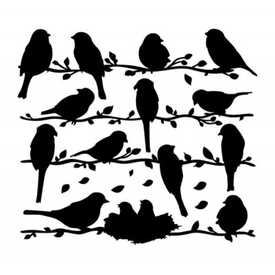 STICKER WHISPER OF BIRDS BLACKS DG-08813