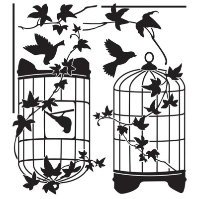 STICKER IVY COVERED BRIDCAGE DG-08807