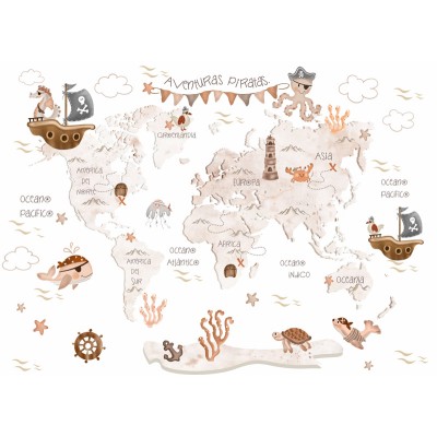 Mural Mapa Infantil Piratas VCMP-051