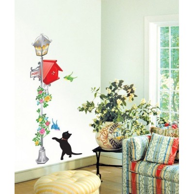 STICKER BLACK CAT AND LETTERBOX DK-0012