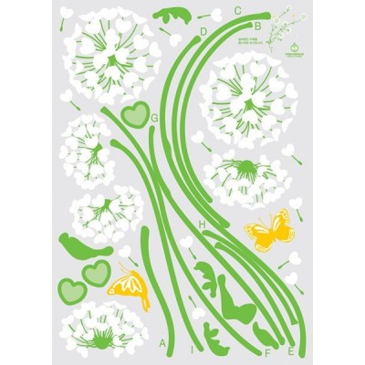 STICKER DANDELION & YELLOW BUTTERFLIES DK-0026 STICKER DANDELION & YELLOW BUTTERFLIES DK-0026