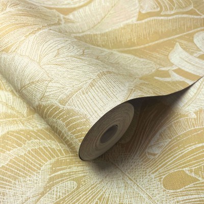 papel pintado hojas ocre - amarillo apagado 36151 papel pintado hojas ocre - amarillo apagado 36151