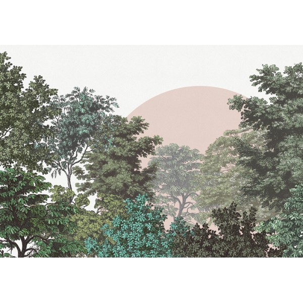 mural paisagem natural floresta verde 752-036