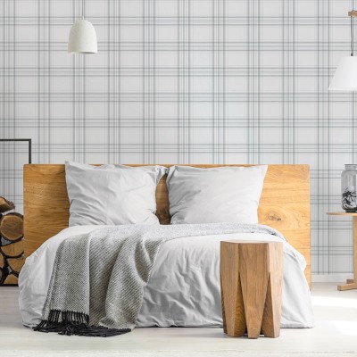 Papel pintado cuadro escoces color gris IMAGINARIUM 2 12438 2