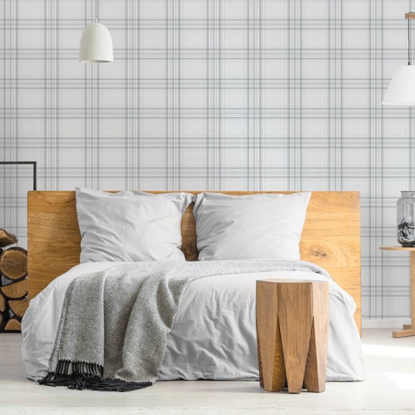 papel de parede xadrez escocês cinza IMAGINARIUM 2 12438