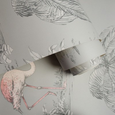 Papel de parede com flamingos rosas imaginarium 12381