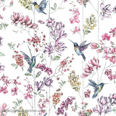 papel de parede pássaros botânica imaginarim referência 12390 papel de parede pássaros botânica imaginarim referência 12390