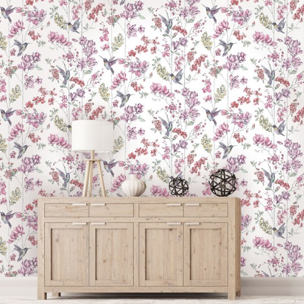 papel pintado pájaros botánica imaginarim referencia 12390