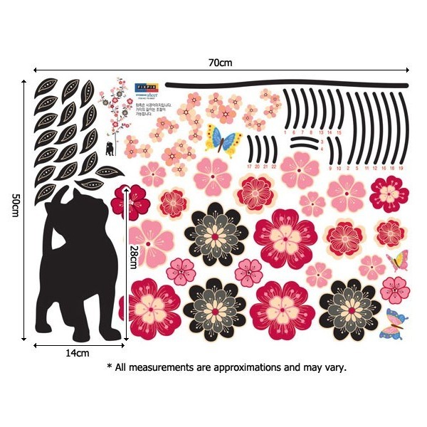 STICKER CATS & FLOWERS DP-08057 STICKER CATS & FLOWERS DP-08057