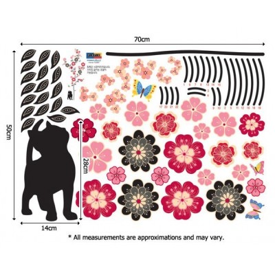 STICKER CATS & FLOWERS DP-08057 STICKER CATS & FLOWERS DP-08057
