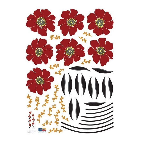 STICKER RED BEADS FLOWERS DP-08059 STICKER RED BEADS FLOWERS DP-08059