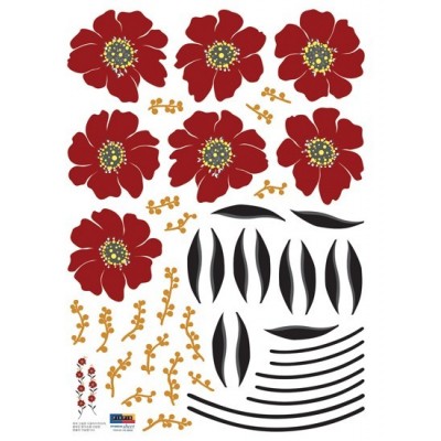 STICKER RED BEADS FLOWERS DP-08059 STICKER RED BEADS FLOWERS DP-08059