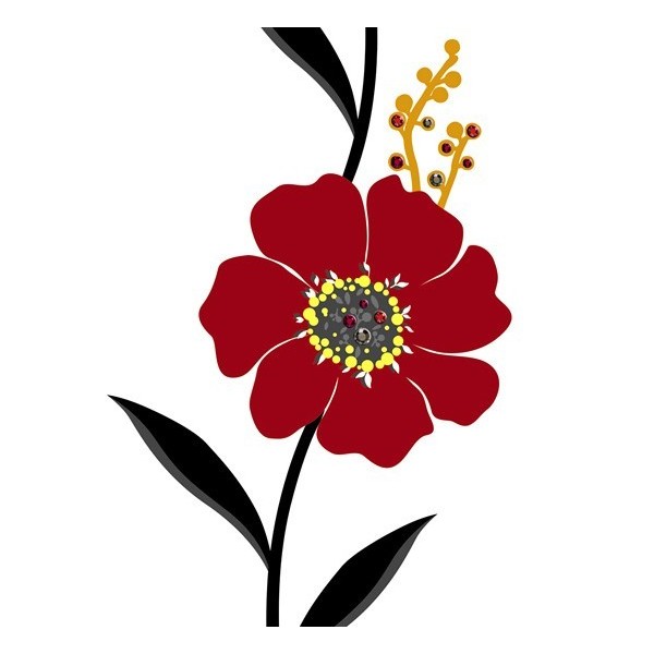 STICKER RED BEADS FLOWERS DP-08059 STICKER RED BEADS FLOWERS DP-08059