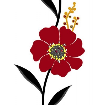 STICKER RED BEADS FLOWERS DP-08059 STICKER RED BEADS FLOWERS DP-08059