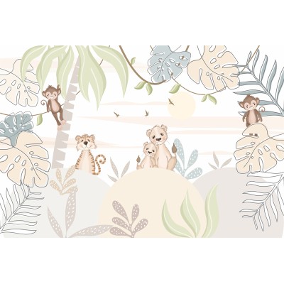 Mural Infantil Jungla Somiadora VCJS-059 Mural Infantil Jungla Somiadora VCJS-059