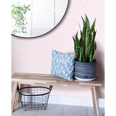 Papel pintado geométrico rosa 944