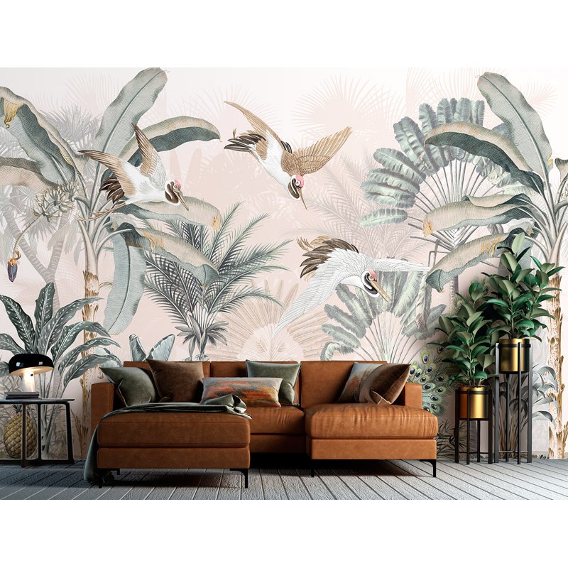 mural tropical paper pintat