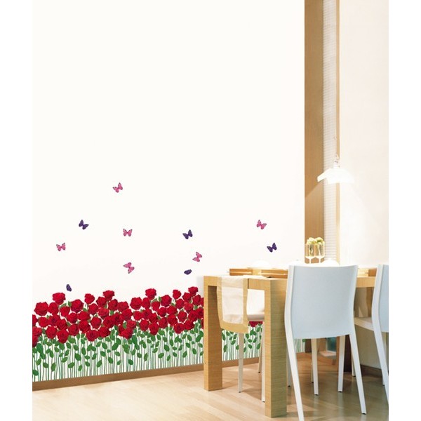 STICKER ROSE BUTTERFLY FLOWER BED DP-08179