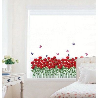 STICKER ROSE BUTTERFLY FLOWER BED DP-08179