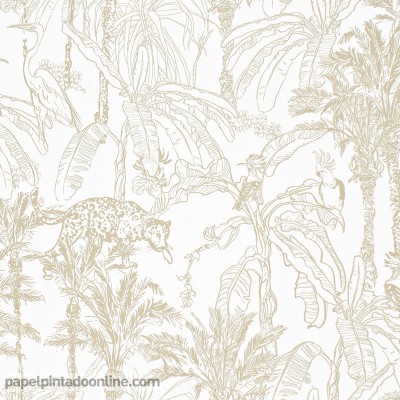 papel de parede selva com animais e plantas decoração exótica 219 papel de parede selva com animais e plantas decoração exótica 219