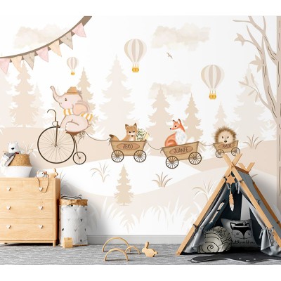 Mural Infantil Un Día de Camping Personalizable VCDC-073 2