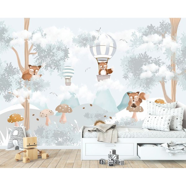 Mural Infantil Animales en Invierno VCAI-067