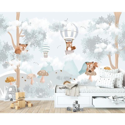 Mural Infantil Animales en Invierno VCAI-067