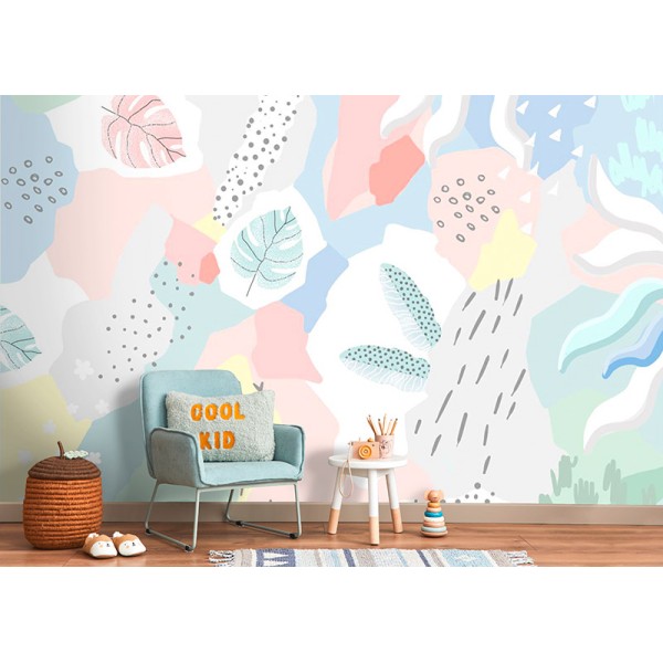 Mural Infantil Abstrato Tropical VCAT-065 Mural Infantil Abstrato Tropical VCAT-065