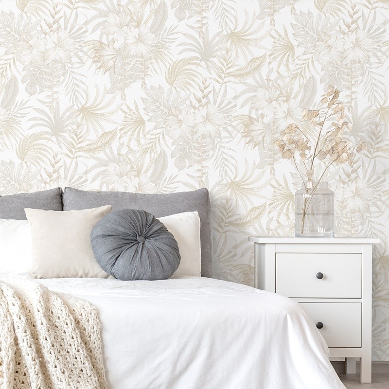 papel pintado flores luminosidad habitación