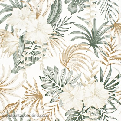 Papel Pintado Pared Beige Motivo Floral - Hojas, Plantas, Arbustos - Para  Dormitorio, Salón y Cocina - Colección Felicita de Novamur - 10,05m x 0,53m  - 82123 : : Bricolaje y herramientas