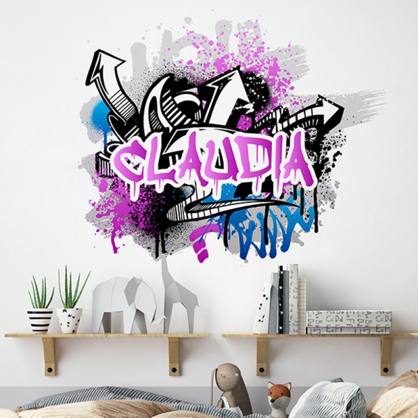 Vinilo Graffiti Pared Juvenil GRF001C Violeta Vinilo Graffiti Pared Juvenil GRF001C Violeta