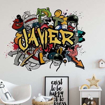 Vinilo Graffiti Pared Juvenil GRF002A Amarillo